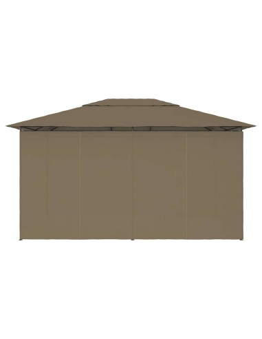 Градинска шатра със завеси, 4x3 м, таупе, 180 г/м²