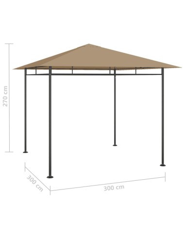Беседка, 3x3x2,7 м, таупе, 180 г/м²