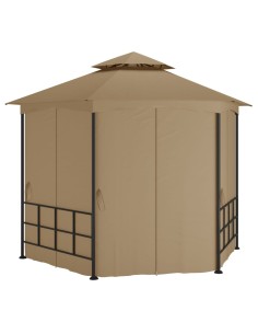 Беседка със странични стени, 3,1x2,7 м, таупе