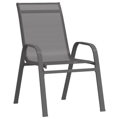 Стифиращи градински столове, 2 бр, сиви, тъкан textilene