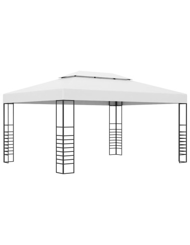 Шатра с LED светещи стрингове, 4x3x2,7 м, бяла