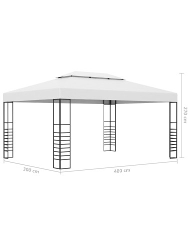 Шатра с LED светещи стрингове, 4x3x2,7 м, бяла