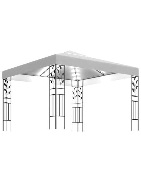 Шатра с LED светещи стрингове, 3х3 м, бяла
