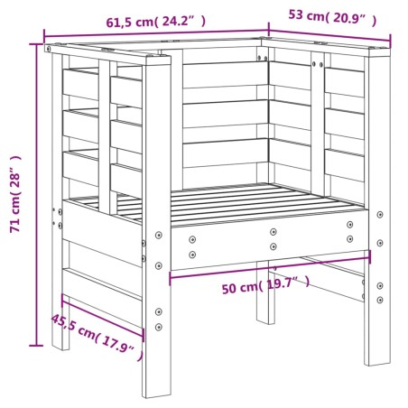 Градински столове, 2 бр, 61,5x53x71 см, масивно дугласко дърво