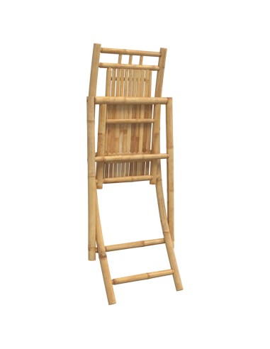 Сгъваеми градински столове, 2 бр, 46x66x99 см, бамбук