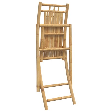 Сгъваеми градински столове, 2 бр, 46x66x99 см, бамбук
