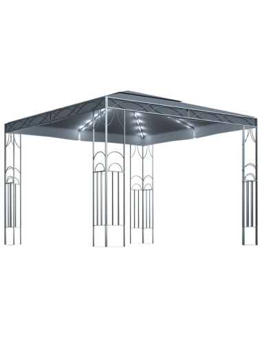Шатра с LED светещи стрингове, 300x300 см, антрацит