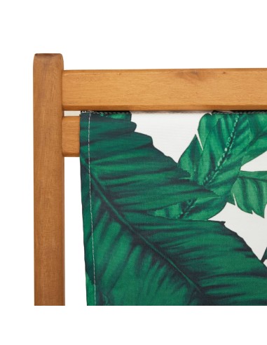 Сгъваеми плажни столове, 2 бр, на листа, плат и масивно дърво