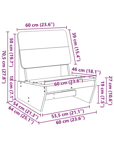 Градински столове 2 бр бели 60x64x70,5 см борово дърво масив