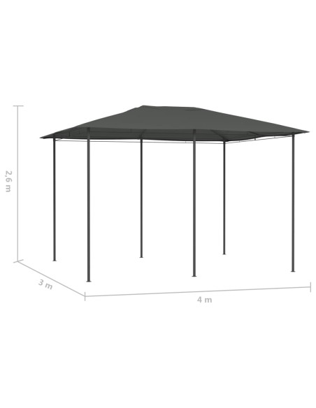 Шатра, 3x4x2,6 м, антрацит, 160 г/м²