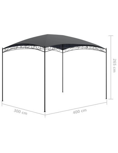 Беседка, 3x4x2,65 м, антрацит, 180 г/м²
