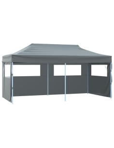Сгъваема парти шатра със странични стени, 3x6 м, антрацит