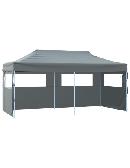 Сгъваема парти шатра със странични стени, 3x6 м, антрацит