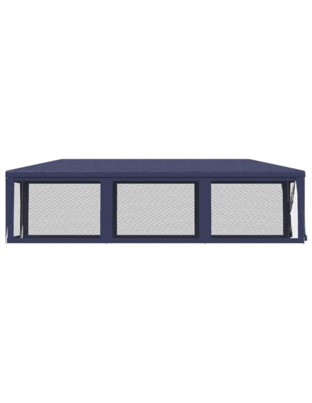 Парти палатка с 8 мрежести странични стени, синя, 3x9 м, HDPE