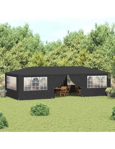 Професионална парти шатра със стени 4x9 м антрацит 90 г/м²