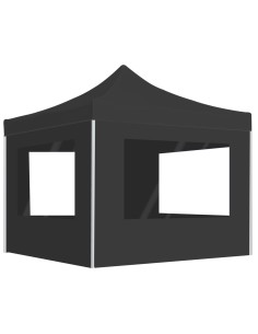 Професионална сгъваема шатра + стени алуминий 2x2 м антрацит