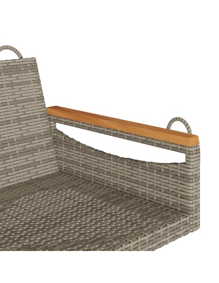 Пейка люлка, сива, 109x62x40 см, полиратан
