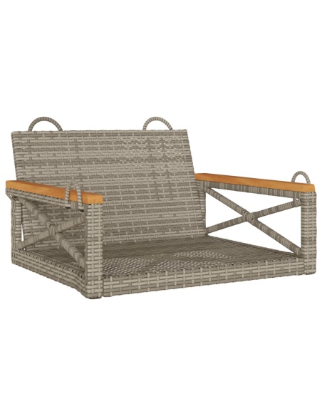 Пейка люлка, сива, 63x62x40 см, полиратан