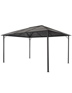 Шатра с покрив, алуминий, 4x3x2,6 м, черна