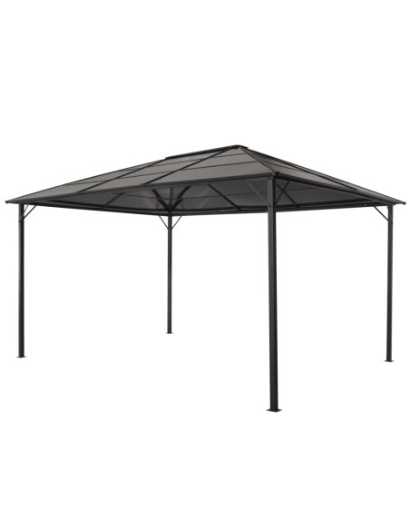 Шатра с покрив, алуминий, 4x3x2,6 м, черна