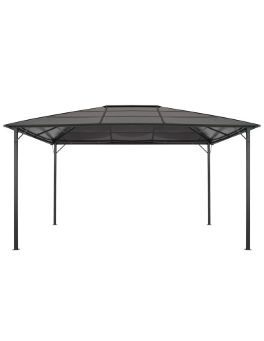Шатра с покрив, алуминий, 4x3x2,6 м, черна
