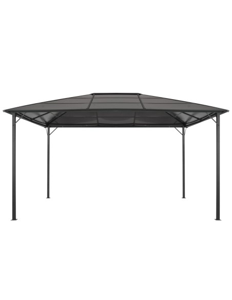 Шатра с покрив, алуминий, 4x3x2,6 м, черна