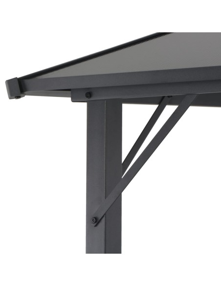 Шатра с покрив, алуминий, 4x3x2,6 м, черна