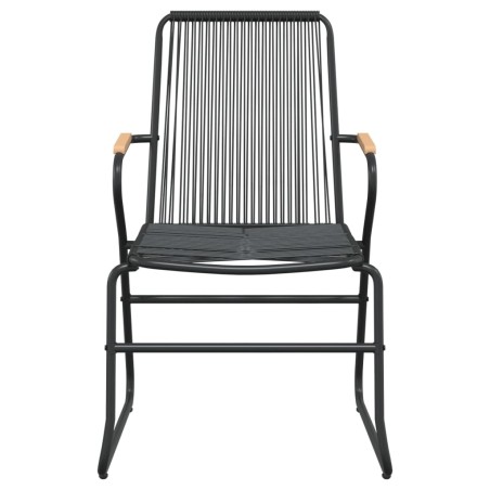 Градински столове, 2 бр, черни, 58x59x85,5 см, PVC ратан