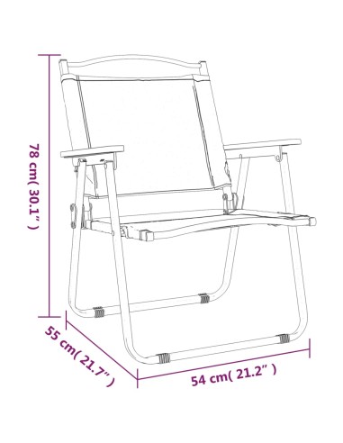 Къмпинг столове 2 бр черни 54x55x78 см Оксфорд плат