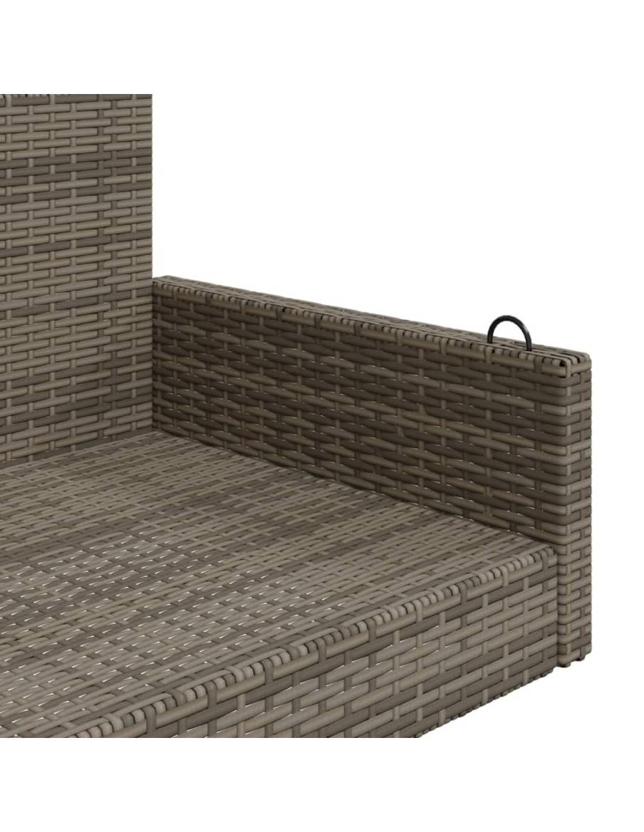 Пейка люлка, сива, 119x56x48 см, полиратан