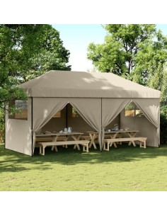 Сгъваема парти шатра pop-up с 4 странични стени таупе