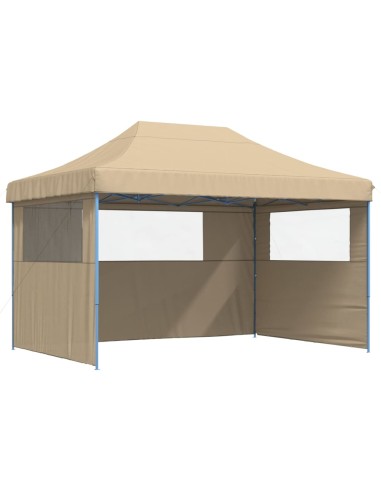 Сгъваема парти шатра pop-up с 3 странични стени бежова
