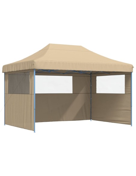 Сгъваема парти шатра pop-up с 3 странични стени бежова