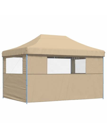Сгъваема парти шатра pop-up с 3 странични стени бежова