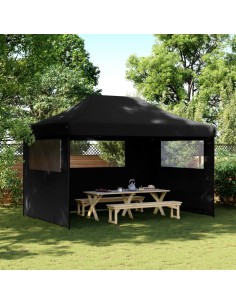 Сгъваема парти шатра pop-up с 3 странични стени черна