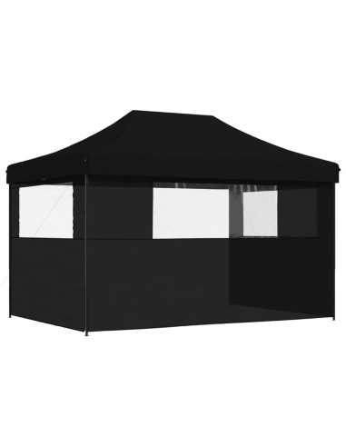 Сгъваема парти шатра pop-up с 3 странични стени черна