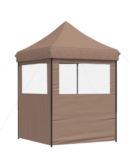 Сгъваема парти шатра pop-up с 2 странични стени кафява