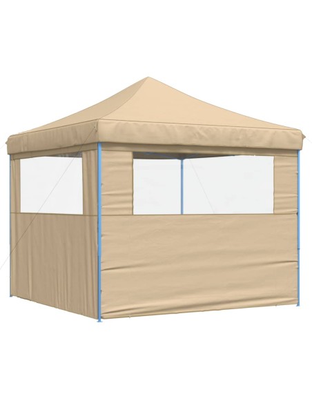 Сгъваема парти шатра pop-up с 2 странични стени бежова