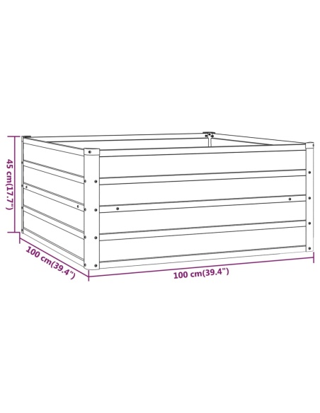 Градинска повдигната леха ръждив 100x100x45см кортенова стомана