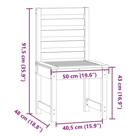 Градински столове 2 бр меденокафяви 50x48x91,5 см бор масив