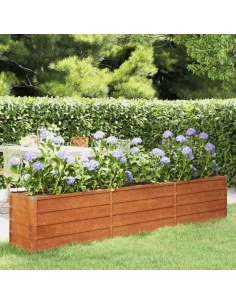 Градинска повдигната леха ръждив 240x40x45 см кортенова стомана