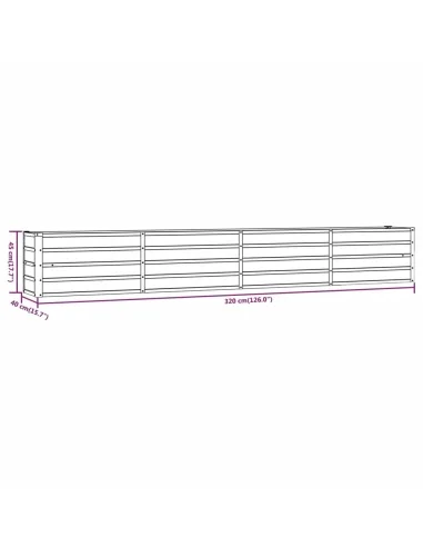 Градинска повдигната леха ръждив 320x40x45 см кортенова стомана
