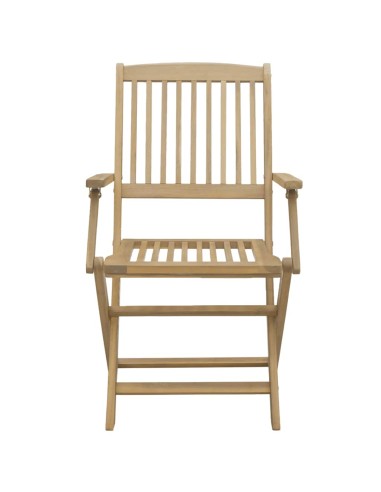 Сгъваеми градински столове 2 бр 58x54,5x90 см акация масив
