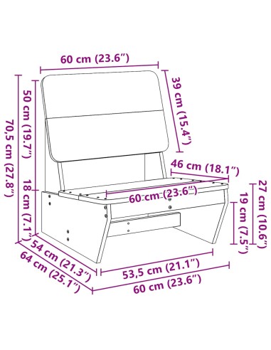 Градински столове 2 бр меденокафяви 60x64x70,5 см бор масив