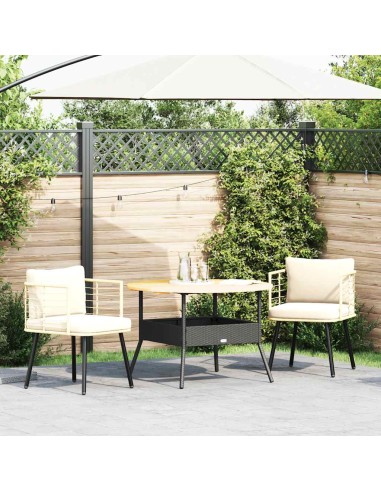 Градински столове 2 бр. с възглавници Natural Poly Rattan