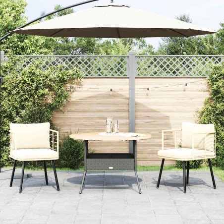 Градински столове 2 бр. с възглавници Natural Poly Rattan