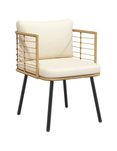 Градински столове 2 бр. с възглавници Natural Poly Rattan
