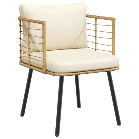 Градински столове 2 бр. с възглавници Natural Poly Rattan