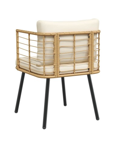 Градински столове 2 бр. с възглавници Natural Poly Rattan