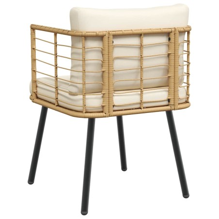 Градински столове 2 бр. с възглавници Natural Poly Rattan